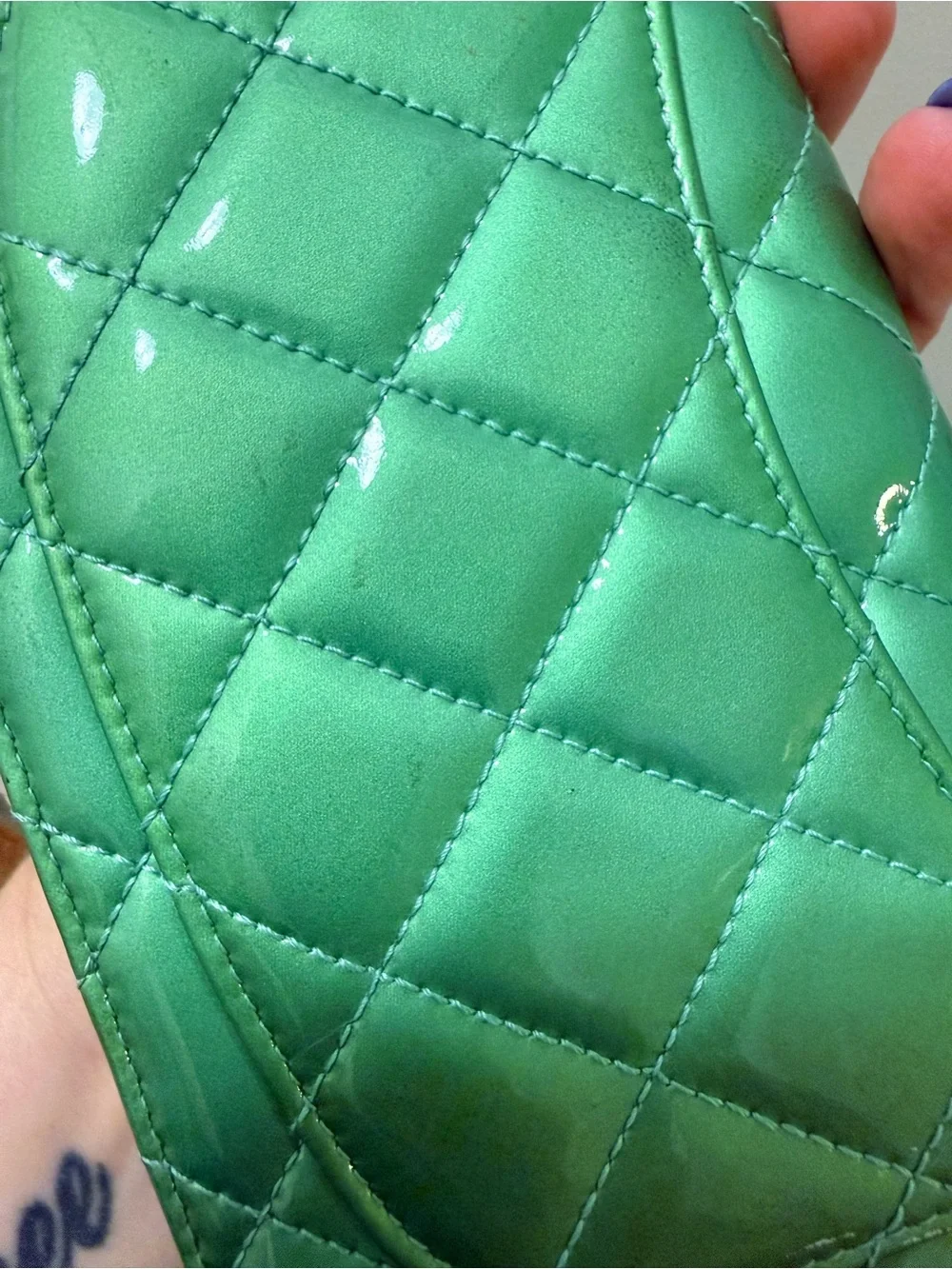 *Authentic* CHANEL - Quilted Patent Leather Continental Wallet